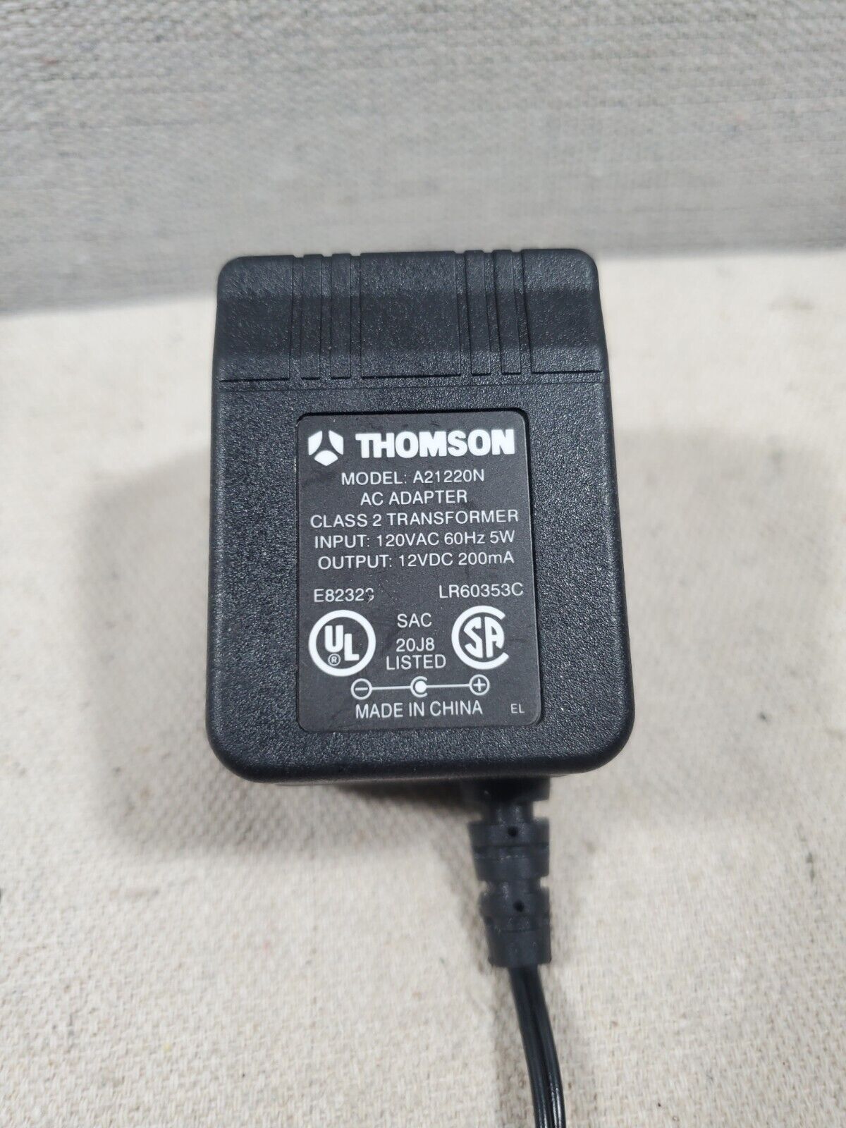 *Brand NEW*Thomson 12VDC 12V 200mA AC Adapter A21220N Class 2 Transformer Power Supply